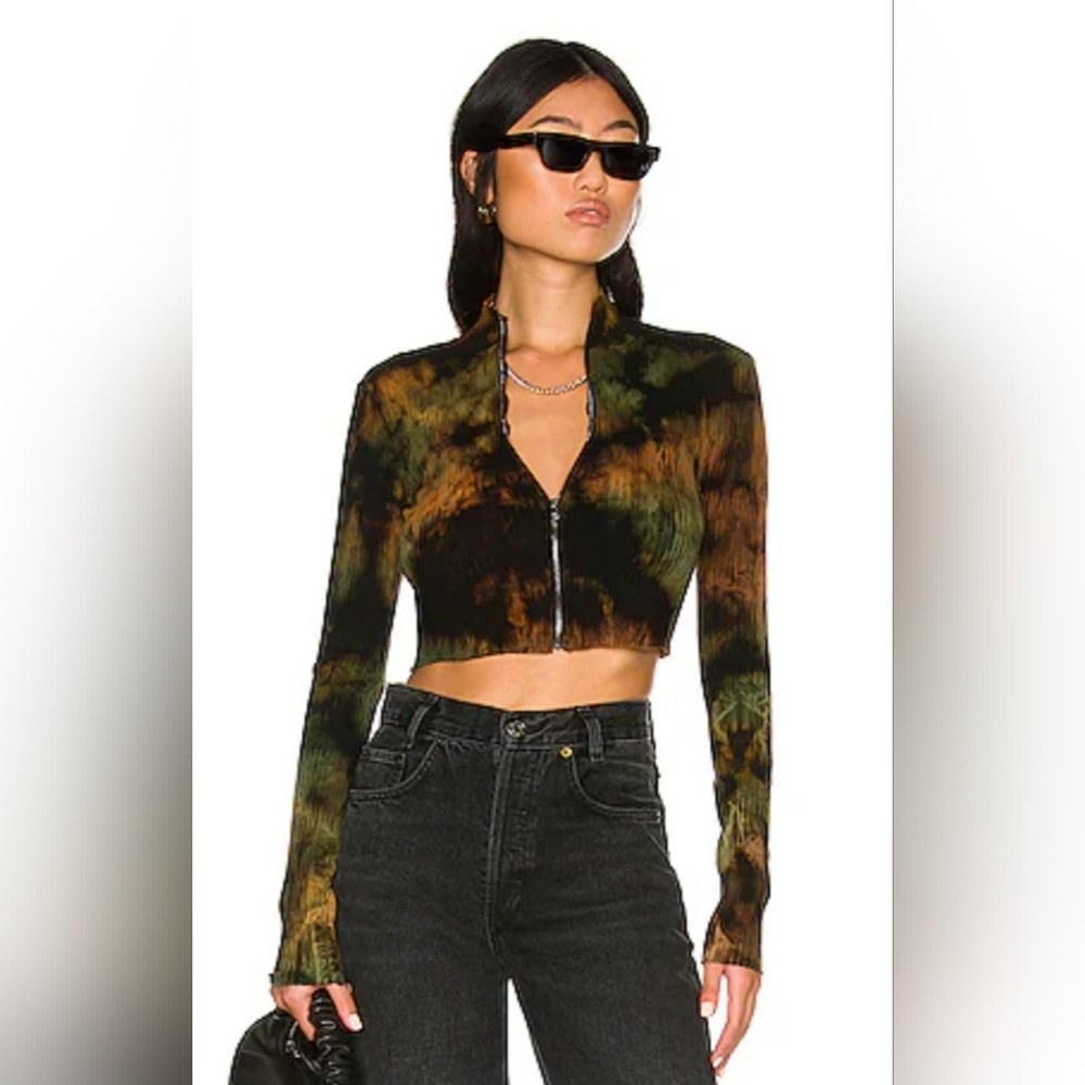 Cotton Citizen X Ibiza Ribbed Tie-Dye Zip Crop- in Multi-Color- Gorgeous!!